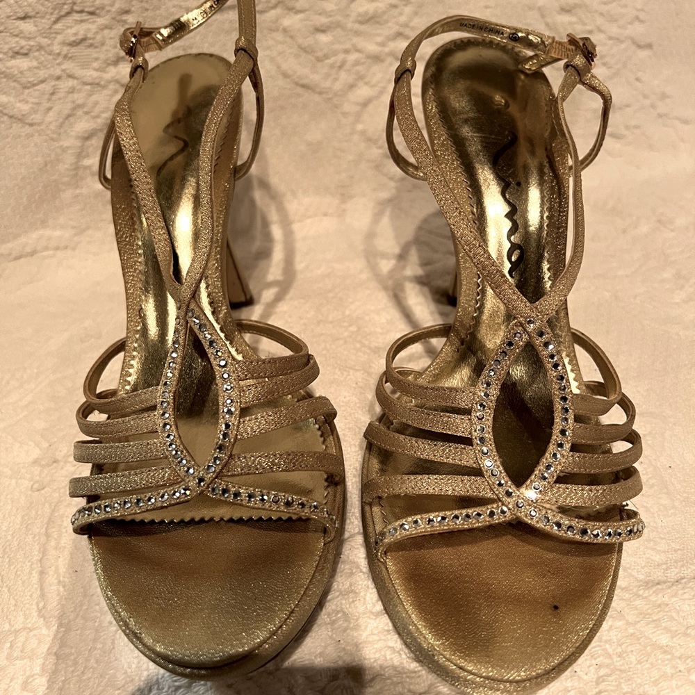 Gold Heels with Rhinestones - Picture 8 of 8
